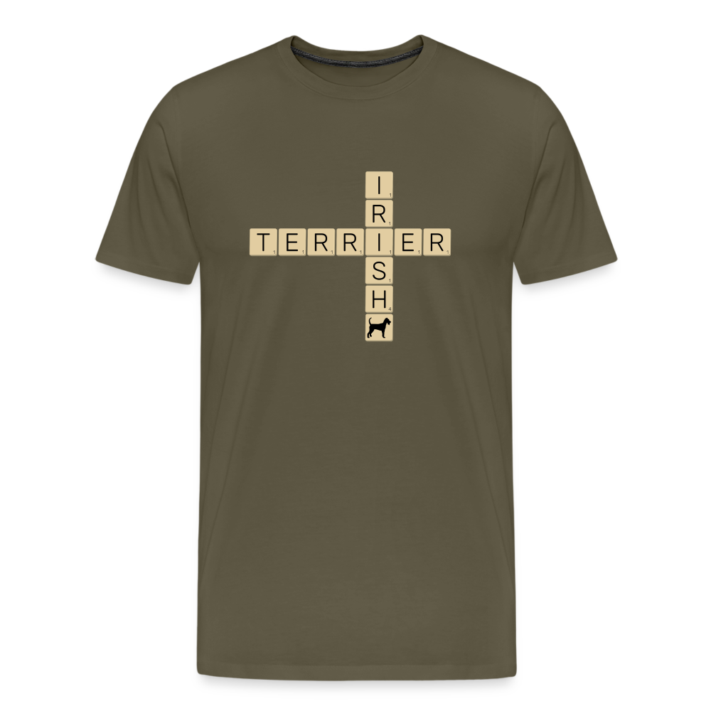 Irish Terrier - Scrabble | Männer Premium T-Shirt - Khaki