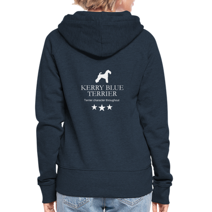 Frauen Premium Kapuzenjacke - Kerry Blue Terrier - Terrier character throughout... - Navy