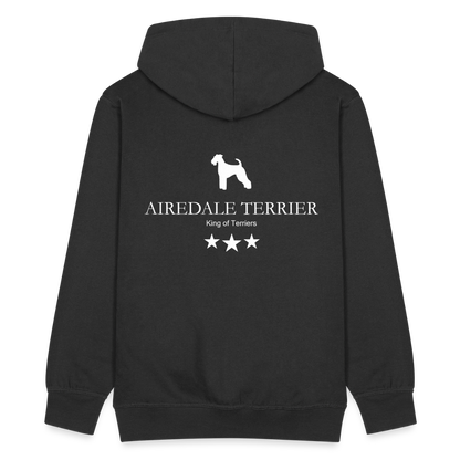 Männer Premium Kapuzenjacke - Airedale Terrier - King of terriers... - Schwarz