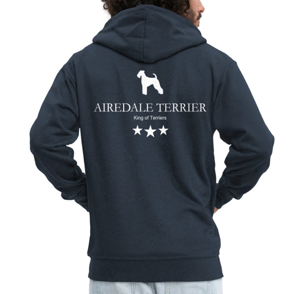 Männer Premium Kapuzenjacke - Airedale Terrier - King of terriers... - Navy