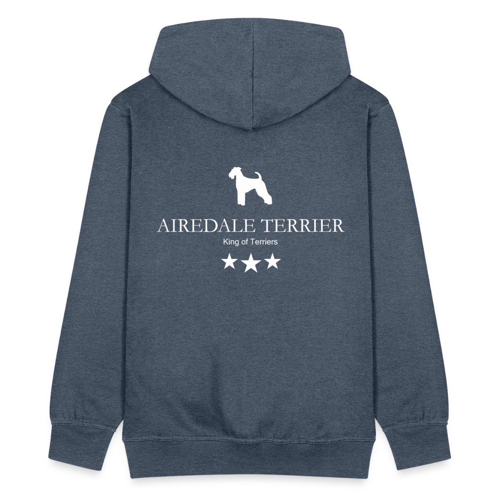 Männer Premium Kapuzenjacke - Airedale Terrier - King of terriers... - Jeansblau