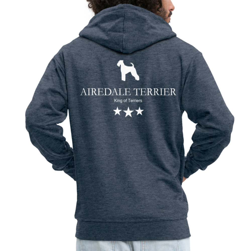 Männer Premium Kapuzenjacke - Airedale Terrier - King of terriers... - Jeansblau