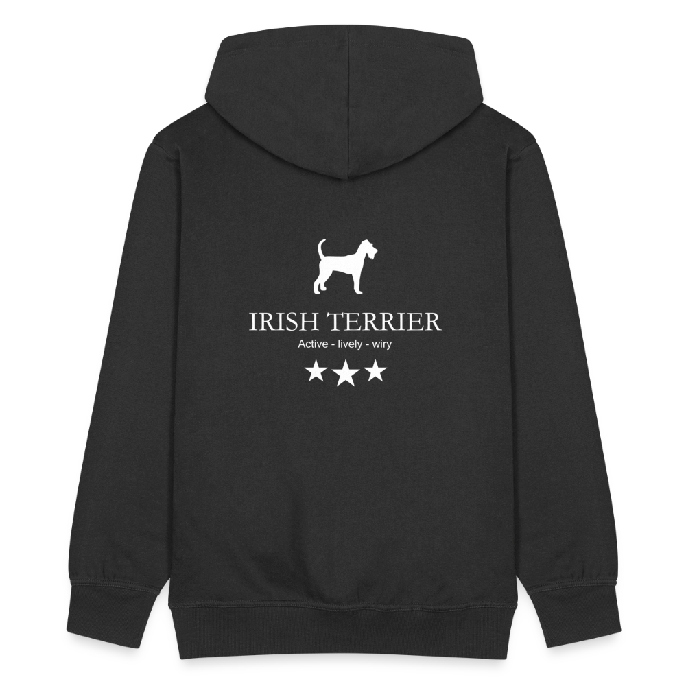 Männer Premium Kapuzenjacke - Irish Terrier - Active, lively, wiry... - Schwarz