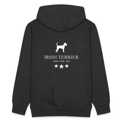 Männer Premium Kapuzenjacke - Irish Terrier - Active, lively, wiry... - Schwarz