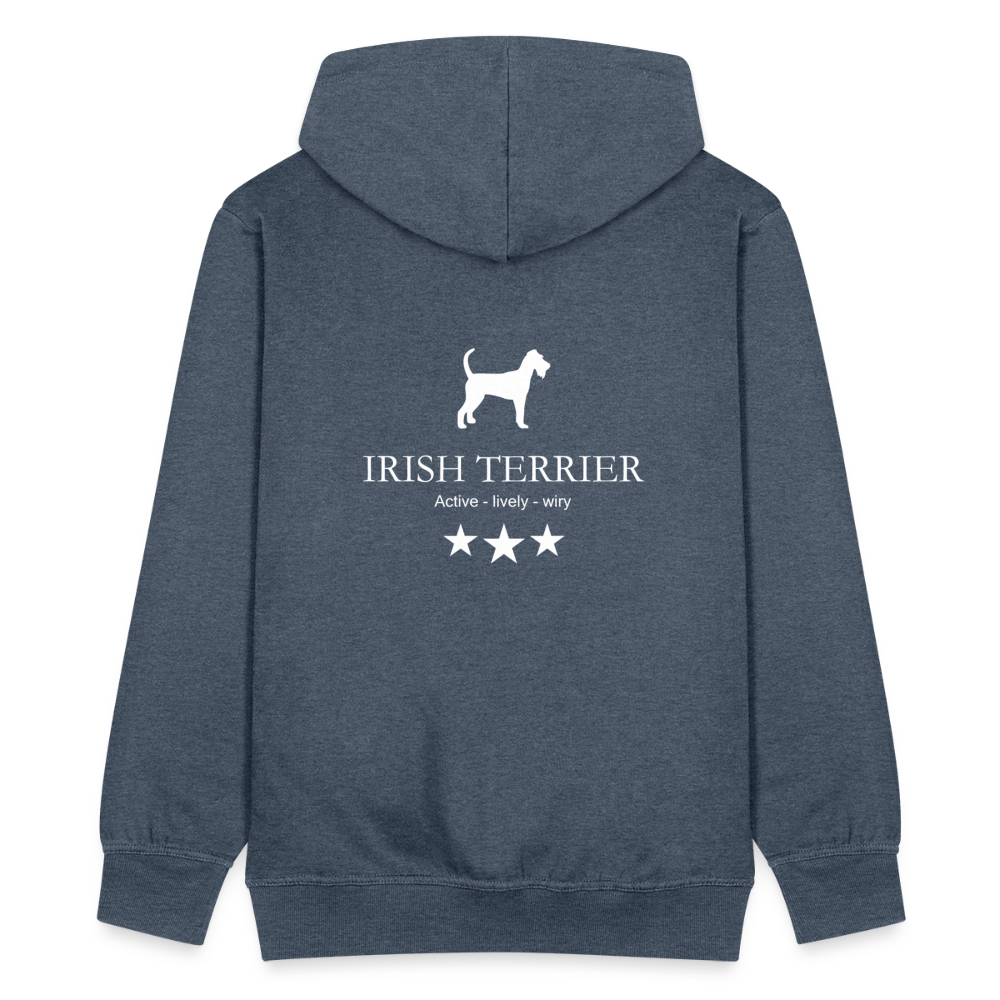 Männer Premium Kapuzenjacke - Irish Terrier - Active, lively, wiry... - Jeansblau