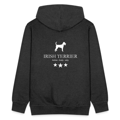 Männer Premium Kapuzenjacke - Irish Terrier - Active, lively, wiry... - Anthrazit