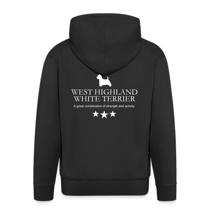 Männer Premium Kapuzenjacke - West Highland White Terrier - Strong, active, lithe working... - Schwarz