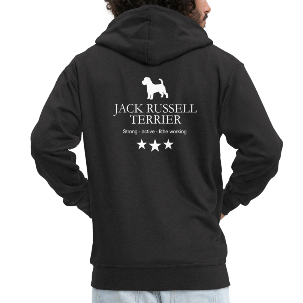 Männer Premium Kapuzenjacke - Jack Russell Terrier - Strong, active, lithe working... - Schwarz