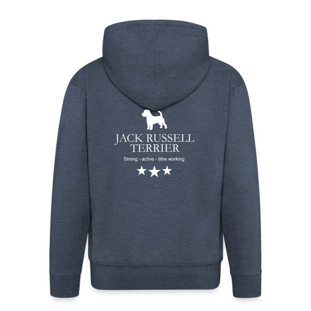 Männer Premium Kapuzenjacke - Jack Russell Terrier - Strong, active, lithe working... - Jeansblau