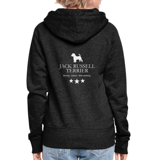 Frauen Premium Kapuzenjacke - Jack Russell Terrier - Strong, active, lithe working... - Anthrazit