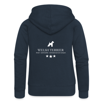 Frauen Premium Kapuzenjacke - Welsh Terrier - Smart, workmanlike, well-balanced... - Navy