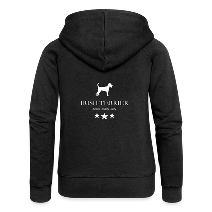 Frauen Premium Kapuzenjacke - Irish Terrier - Active, lively, wiry... - Schwarz