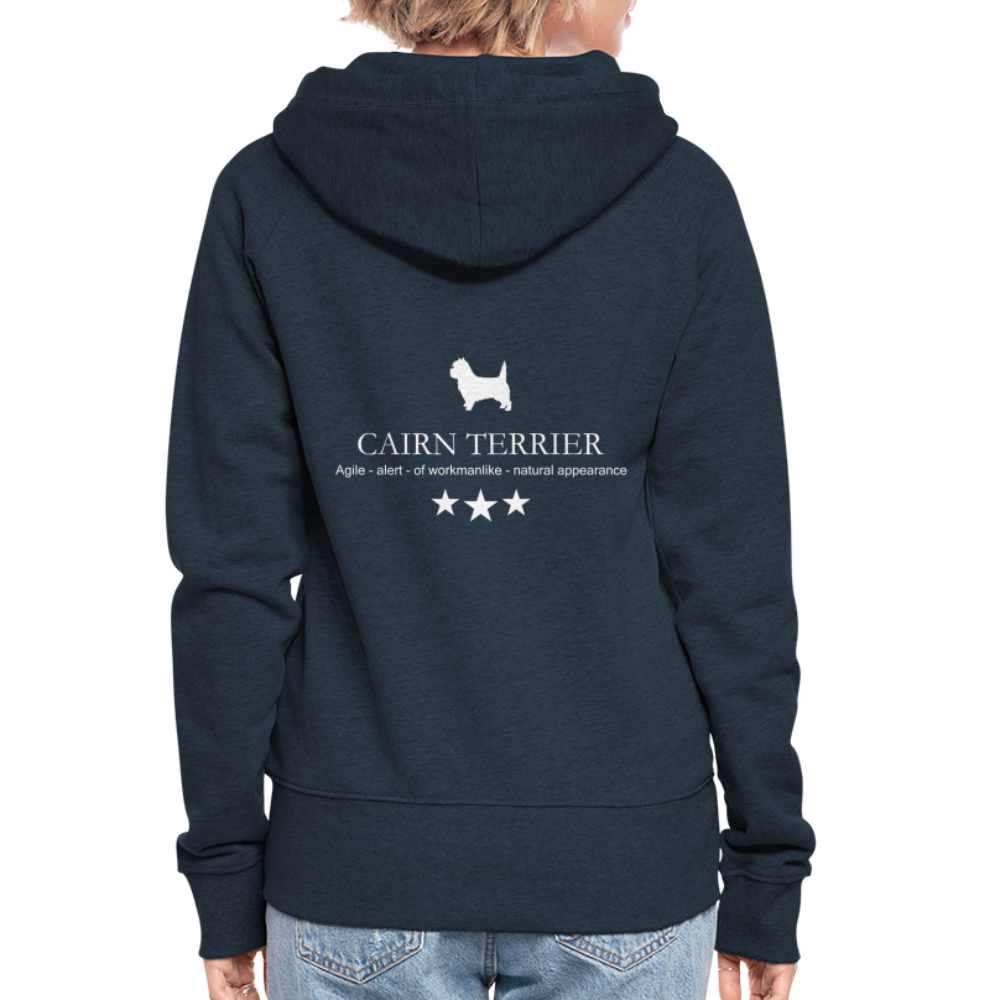 Frauen Premium Kapuzenjacke - Cairn Terrier - Agile, alert, of workmanlike... - Navy