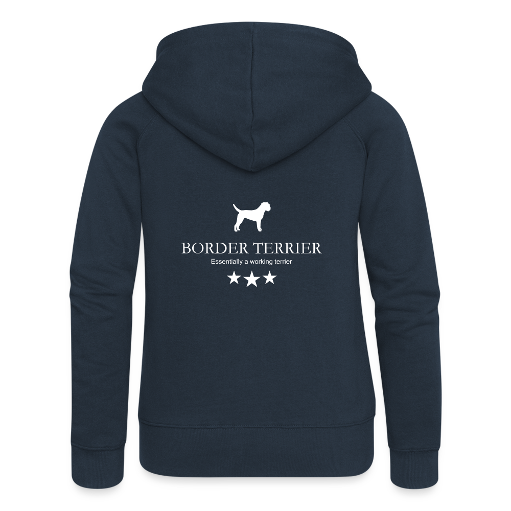 Frauen Premium Kapuzenjacke - Border Terrier - Essentially a working terrier... - Navy