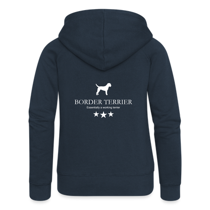 Frauen Premium Kapuzenjacke - Border Terrier - Essentially a working terrier... - Navy