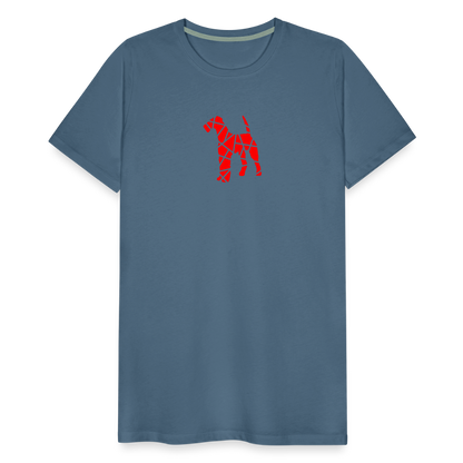 Airedale Terrier geometrisch | Männer Premium T-Shirt - Blaugrau