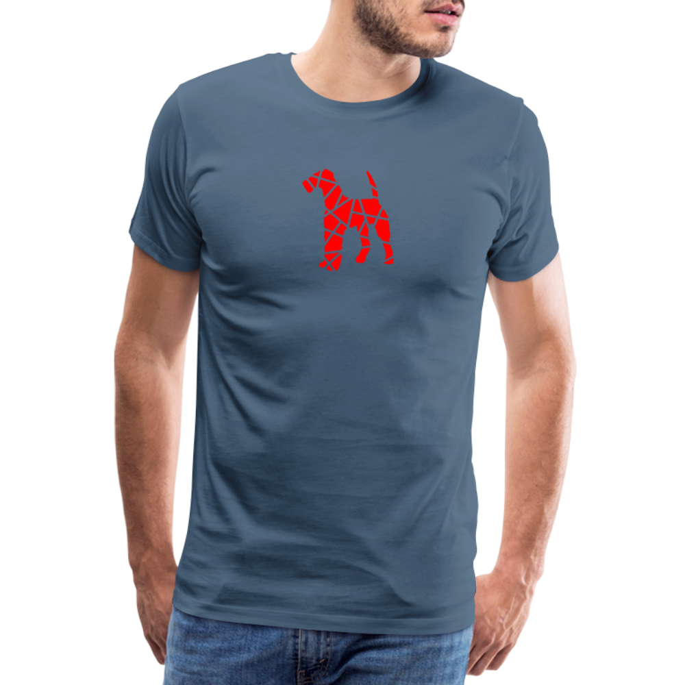 Airedale Terrier geometrisch | Männer Premium T-Shirt - Blaugrau