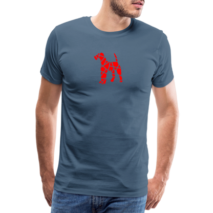 Airedale Terrier geometrisch | Männer Premium T-Shirt - Blaugrau