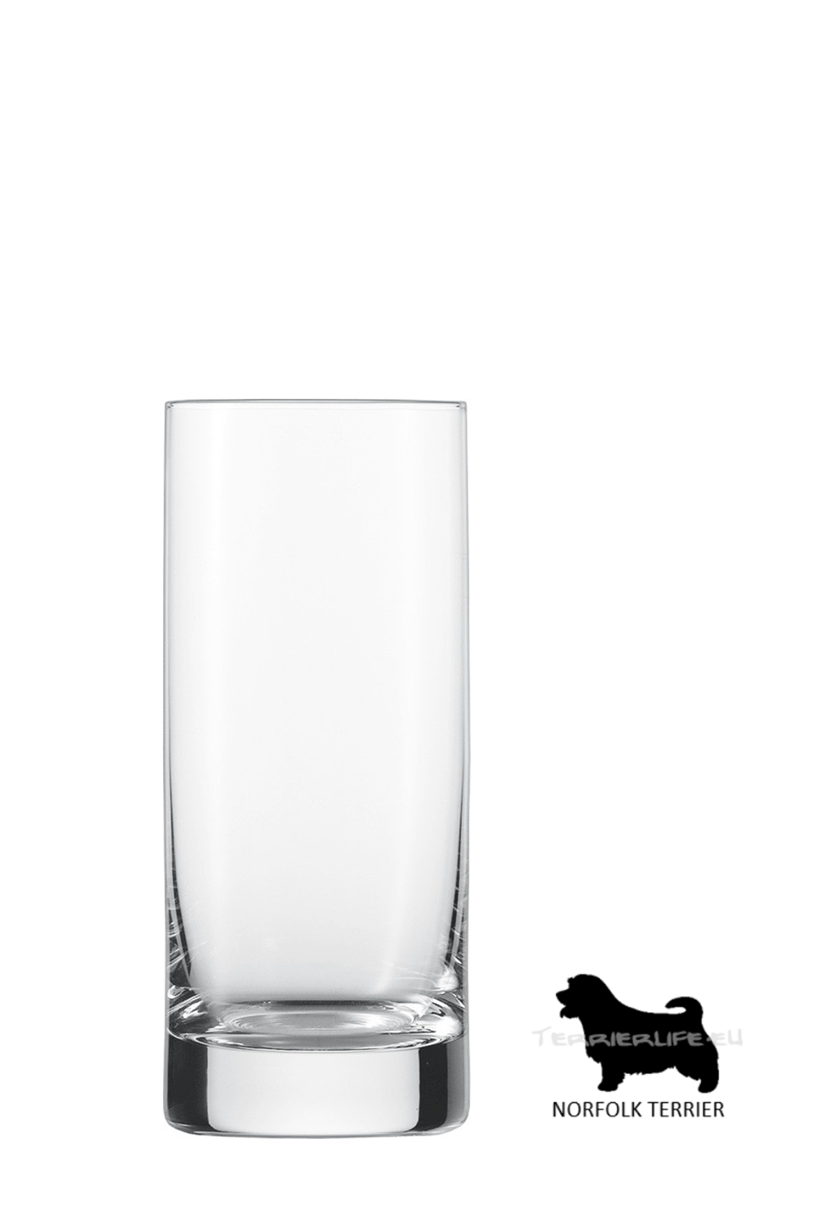 Longdrinkglas mit Terrier-Silhouette