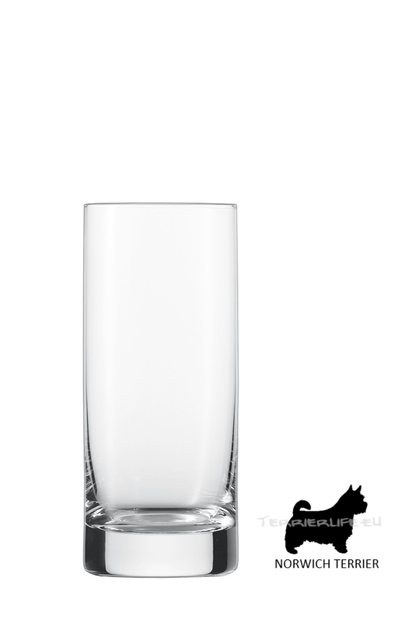 Longdrinkglas mit Terrier-Silhouette