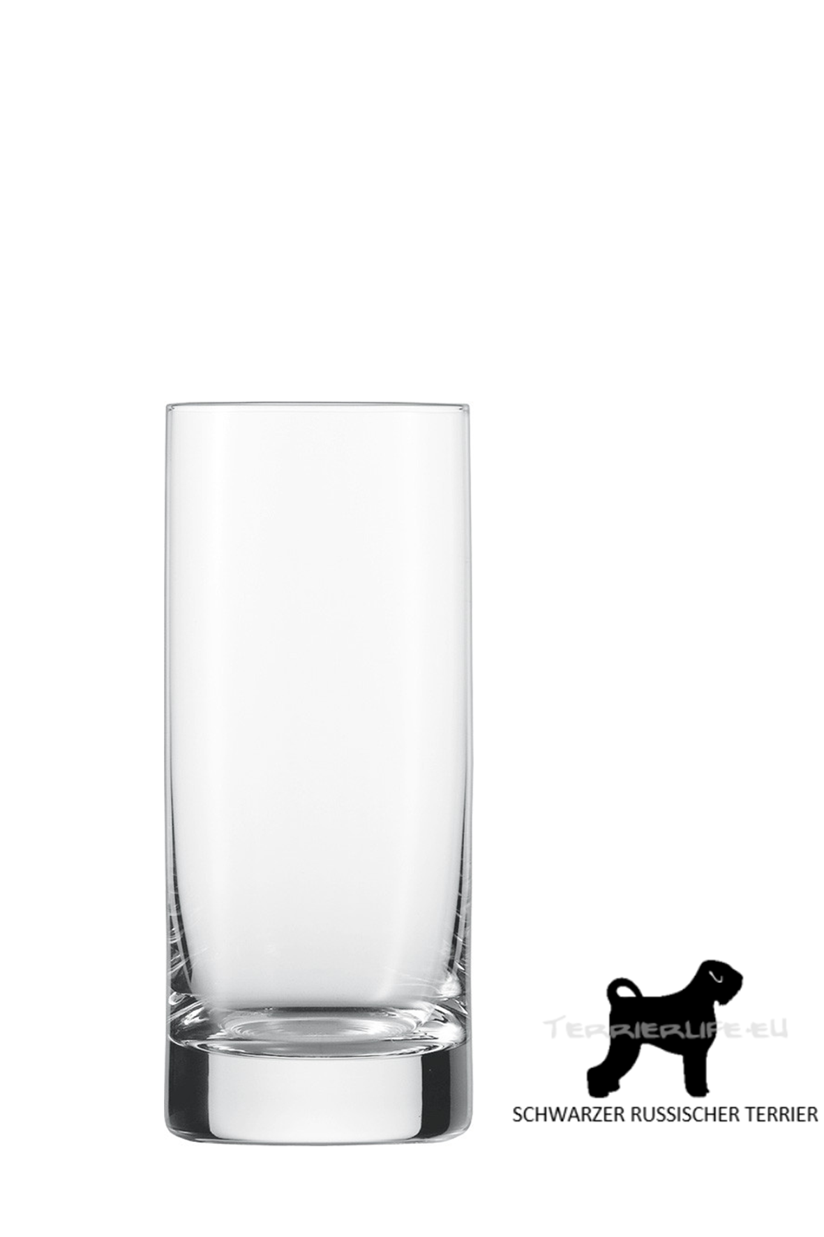 Longdrinkglas mit Terrier-Silhouette