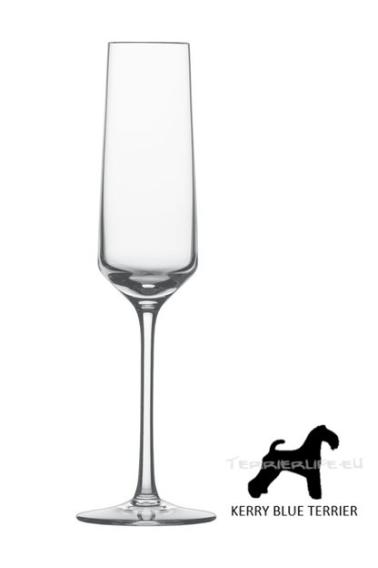 Sektglas mit Terrier-Silhouette