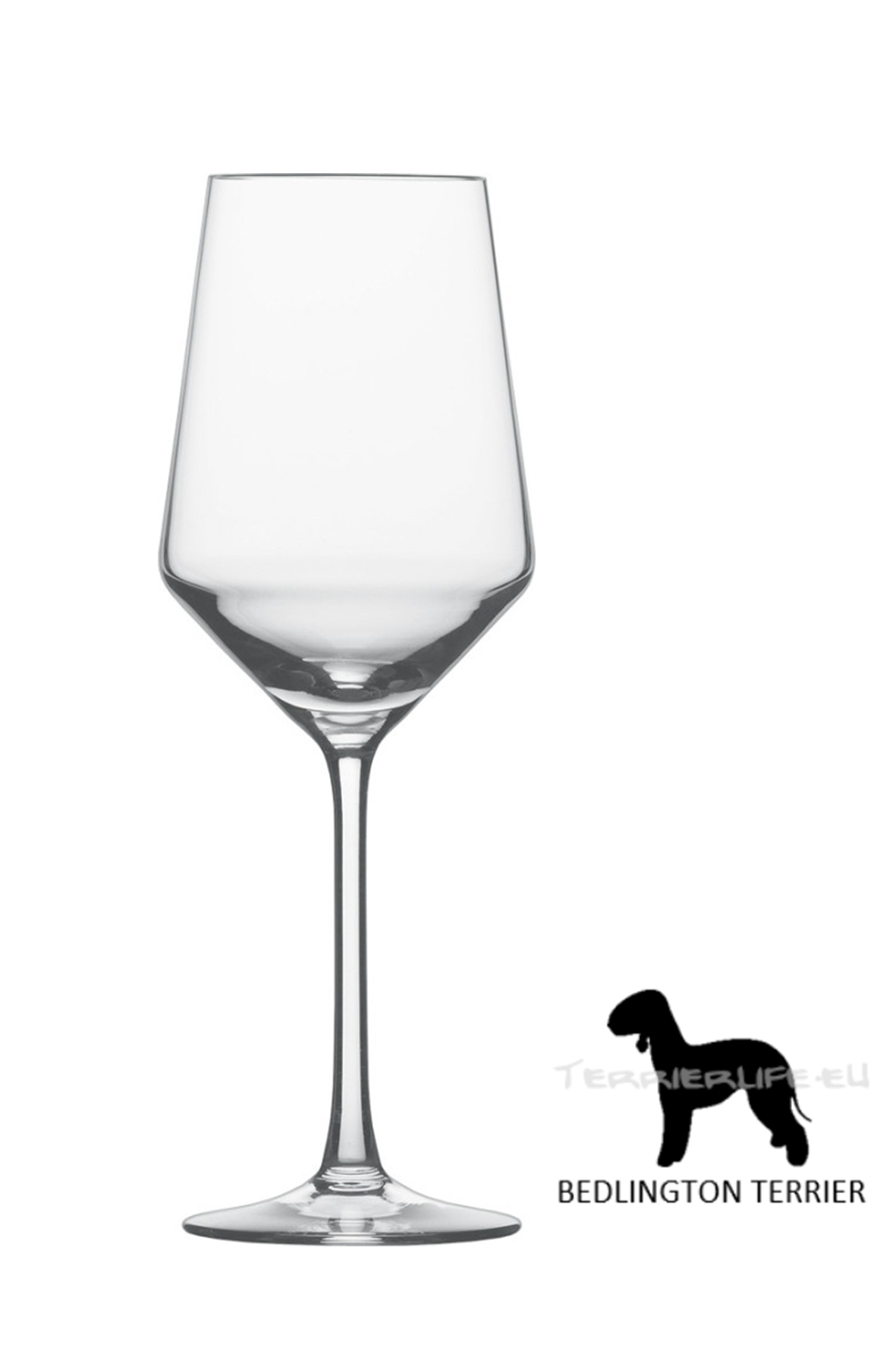 Weißweinglas mit Terrier-Silhouette