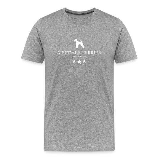 Männer Premium T-Shirt - Airedale Terrier - King of terriers... - Grau meliert