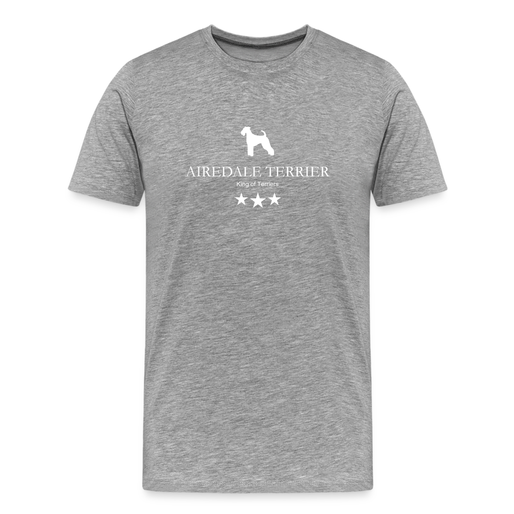 Männer Premium T-Shirt - Airedale Terrier - King of terriers... - Grau meliert