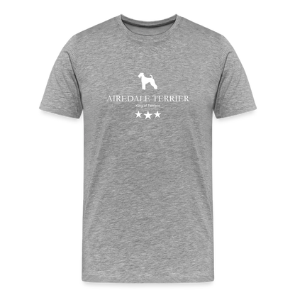 Männer Premium T-Shirt - Airedale Terrier - King of terriers... - Grau meliert