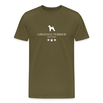 Männer Premium T-Shirt - Airedale Terrier - King of terriers... - Khaki