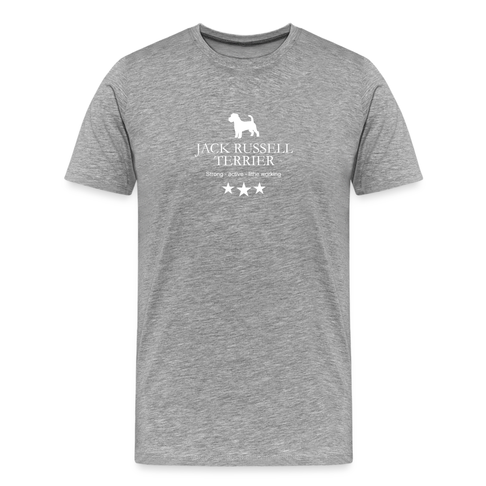 Männer Premium T-Shirt - Jack Russell Terrier - Strong, active, lithe working... - Grau meliert