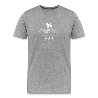 Männer Premium T-Shirt - Jack Russell Terrier - Strong, active, lithe working... - Grau meliert