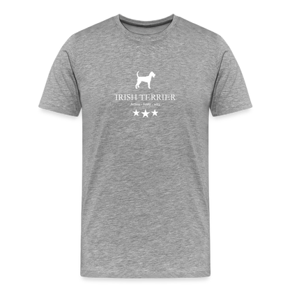 Männer Premium T-Shirt - Irish Terrier - Active, lively, wiry... - Grau meliert