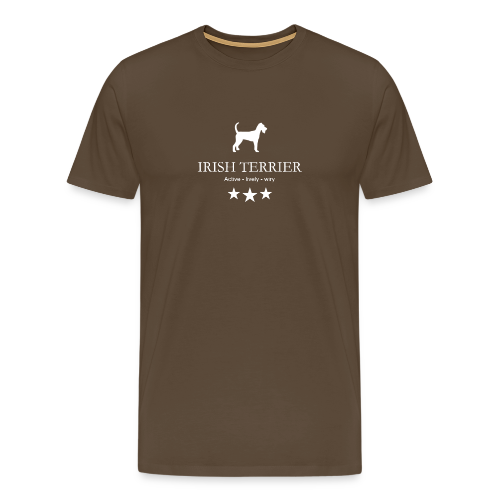 Männer Premium T-Shirt - Irish Terrier - Active, lively, wiry... - Edelbraun