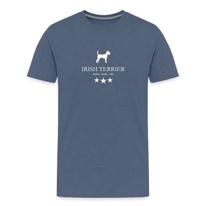 Männer Premium T-Shirt - Irish Terrier - Active, lively, wiry... - Blau meliert