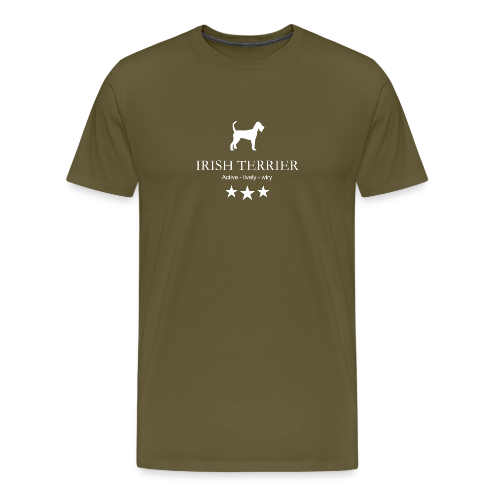 Männer Premium T-Shirt - Irish Terrier - Active, lively, wiry... - Khaki