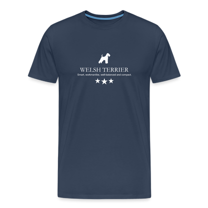 Männer Premium T-Shirt - Welsh Terrier - Smart, workmanlike, well-balanced and compact... - Navy