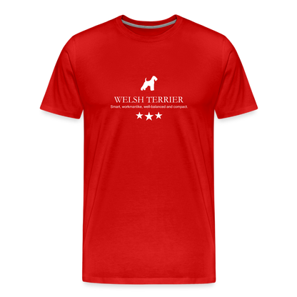 Männer Premium T-Shirt - Welsh Terrier - Smart, workmanlike, well-balanced and compact... - Rot
