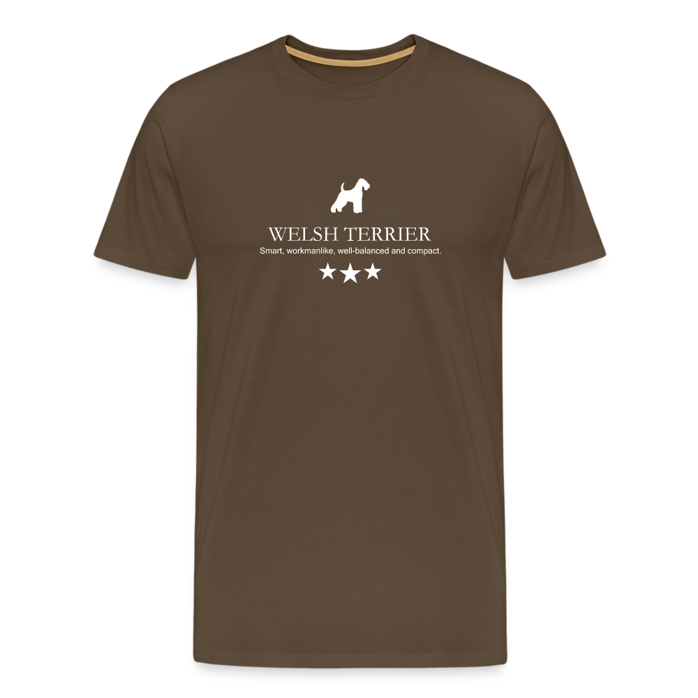 Männer Premium T-Shirt - Welsh Terrier - Smart, workmanlike, well-balanced and compact... - Edelbraun