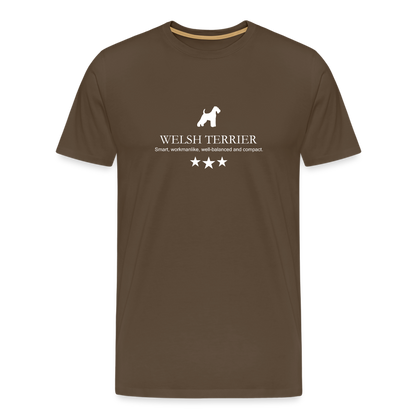 Männer Premium T-Shirt - Welsh Terrier - Smart, workmanlike, well-balanced and compact... - Edelbraun