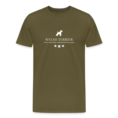 Männer Premium T-Shirt - Welsh Terrier - Smart, workmanlike, well-balanced and compact... - Khaki