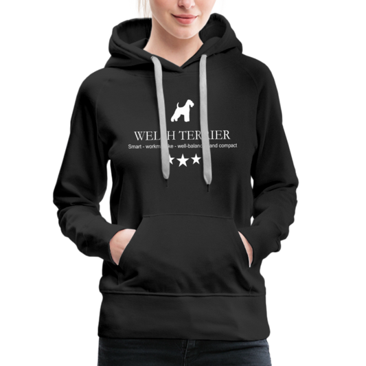 Frauen Premium Hoodie - Welsh Terrier - Smart, workmanlike, well-balanced... - Schwarz