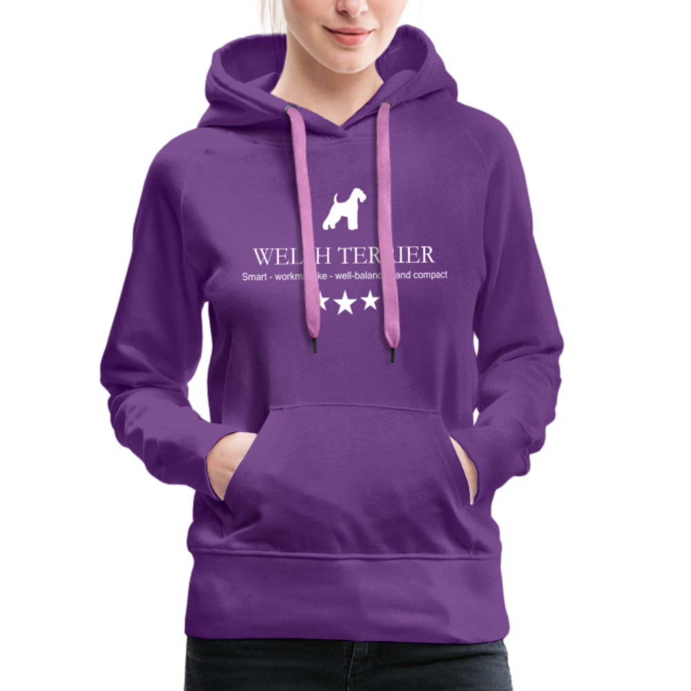 Frauen Premium Hoodie - Welsh Terrier - Smart, workmanlike, well-balanced... - Purple
