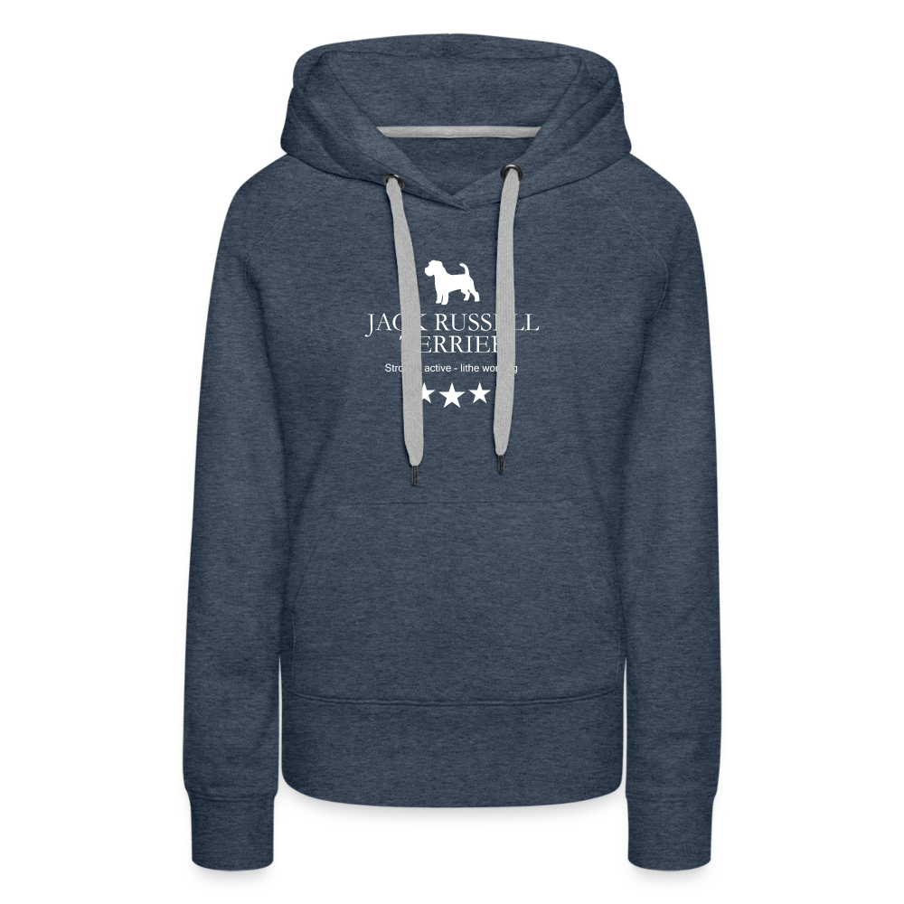 Frauen Premium Hoodie - Jack Russell Terrier - Strong, active, lithe working... - Jeansblau