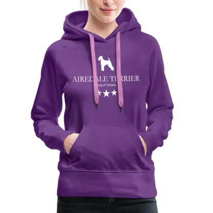 Frauen Premium Hoodie - Airedale Terrier - King of terriers... - Purple