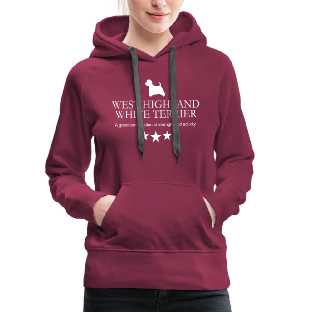 Frauen Premium Hoodie - West Highland White Terrier - A great combination of strength and activity... - Bordeaux