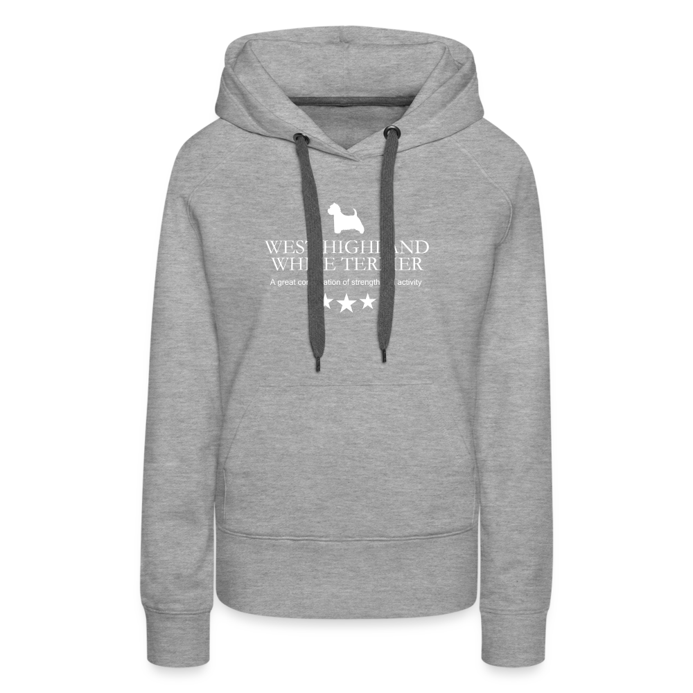 Frauen Premium Hoodie - West Highland White Terrier - A great combination of strength and activity... - Grau meliert