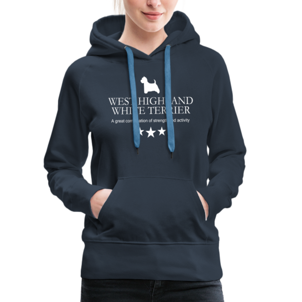 Frauen Premium Hoodie - West Highland White Terrier - A great combination of strength and activity... - Navy