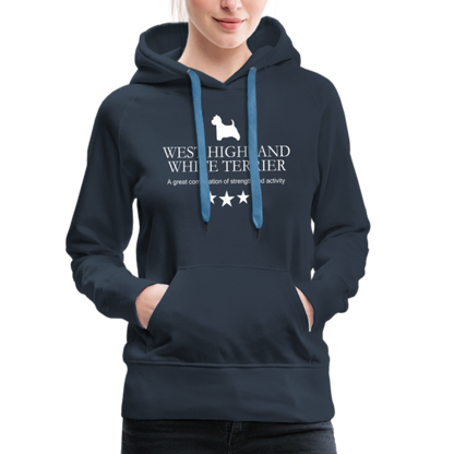 Frauen Premium Hoodie - West Highland White Terrier - A great combination of strength and activity... - Navy